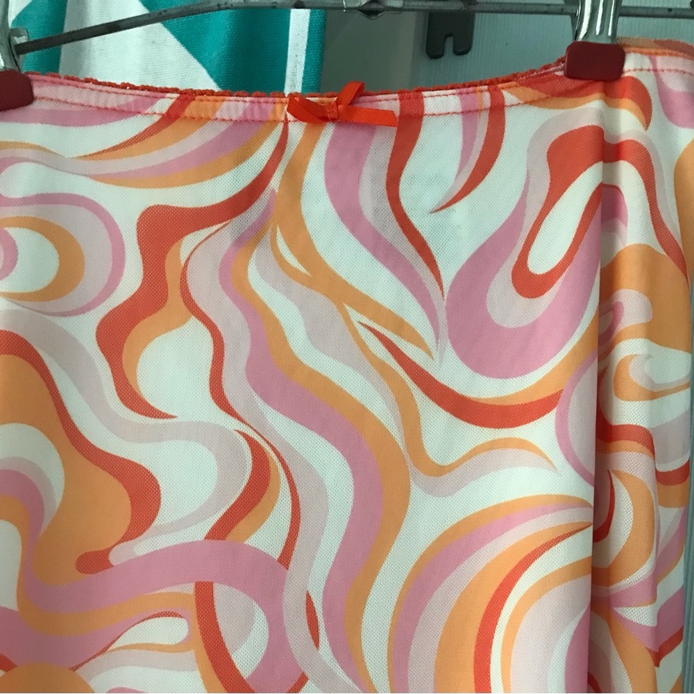 Y2K Colorful Swirl Pattern Midi Skirt - Picture 2 of 5